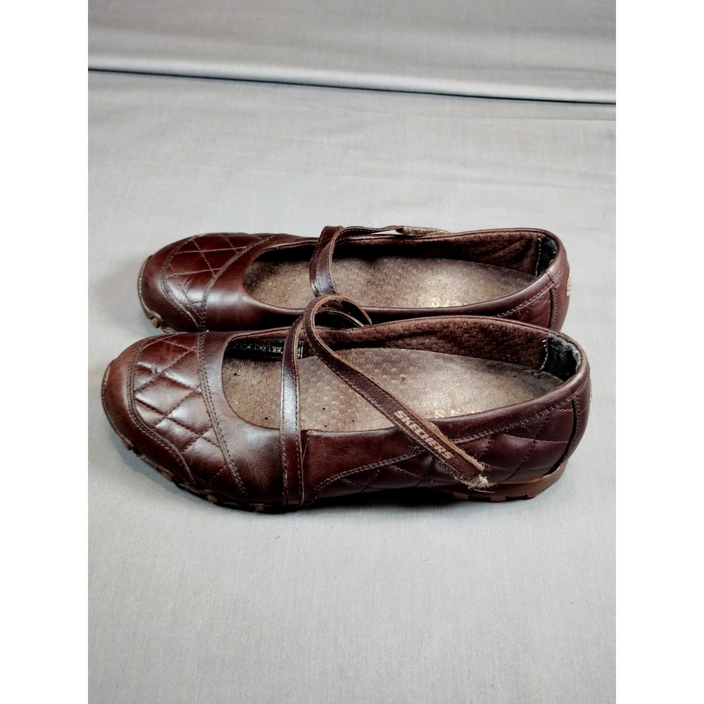 Skechers Brown Quilted Mary Jane Resort Preppy Walking Comfort Shoes Women 7 - Picture 7 of 12